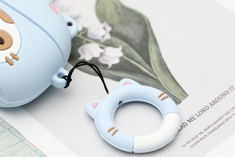 Túi đựng AirPods Pro Silicone kèm móc JM PR04 Màu Xanh dương nhạt