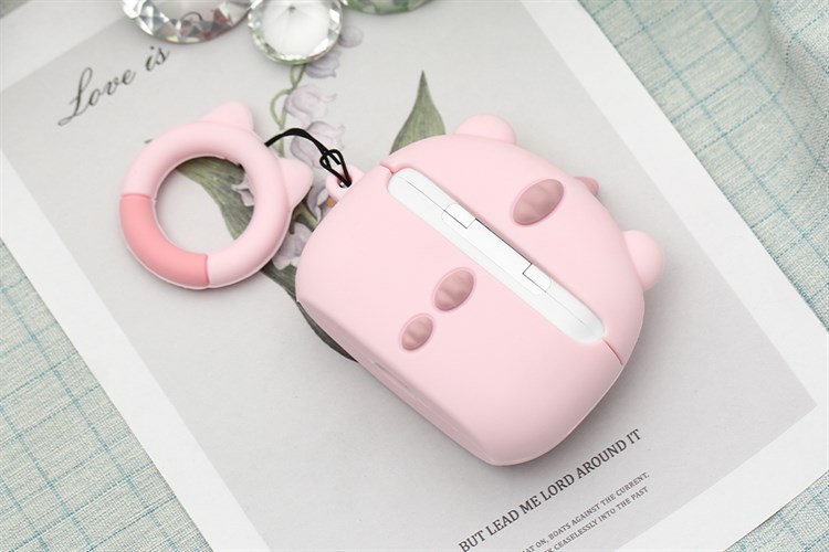 Túi đựng AirPods Pro Silicone kèm móc JM PR04 Màu Hồng