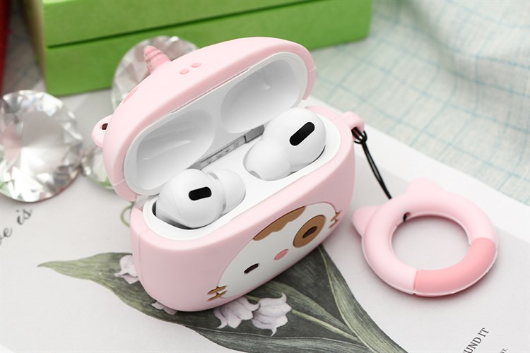 Túi đựng AirPods Pro Silicone kèm móc JM PR04 Màu Hồng