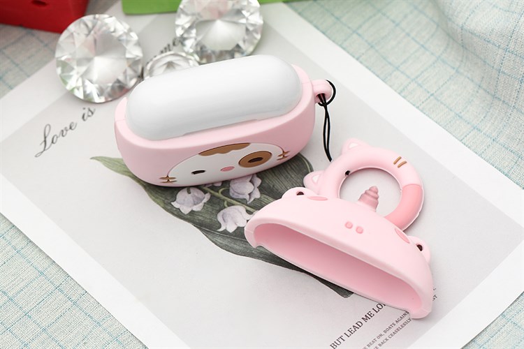 Túi đựng AirPods Pro Silicone kèm móc JM PR04 Màu Hồng