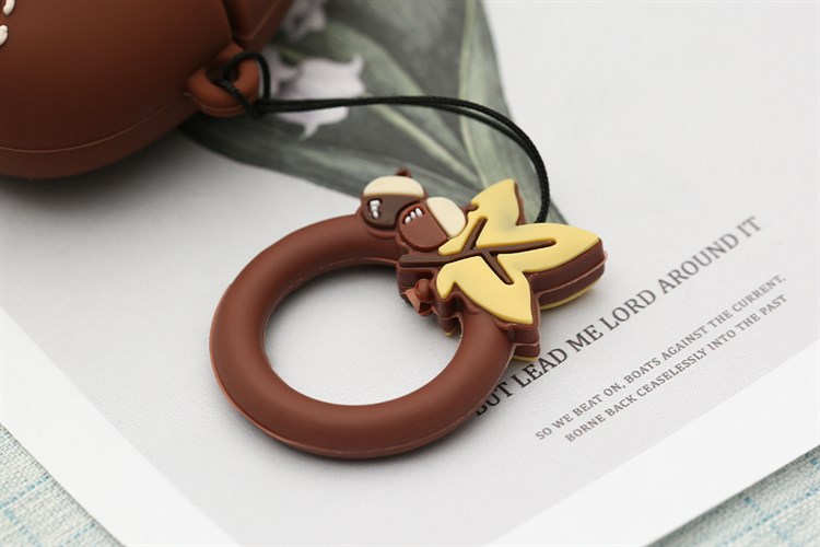 Túi đựng AirPods Pro Silicone kèm móc JM SK03 Màu Nâu