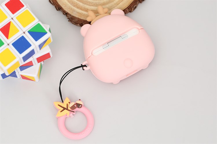 Túi đựng AirPods Pro Silicone kèm móc JM SK03 Màu Hồng