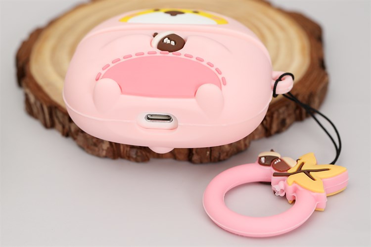 Túi đựng AirPods Pro Silicone kèm móc JM SK03 Màu Hồng