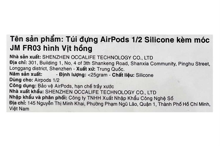 Túi đựng AirPods 1 & 2 Silicone kèm móc JM FR03 Màu Hồng