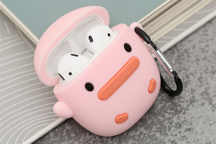 Túi đựng AirPods 1 & 2 Silicone kèm móc JM FR03 Màu Hồng