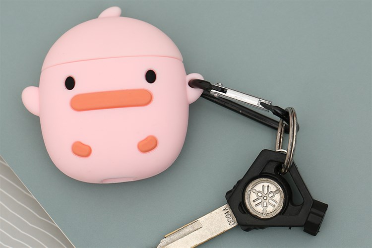 Túi đựng AirPods 1 & 2 Silicone kèm móc JM FR03 Màu Hồng