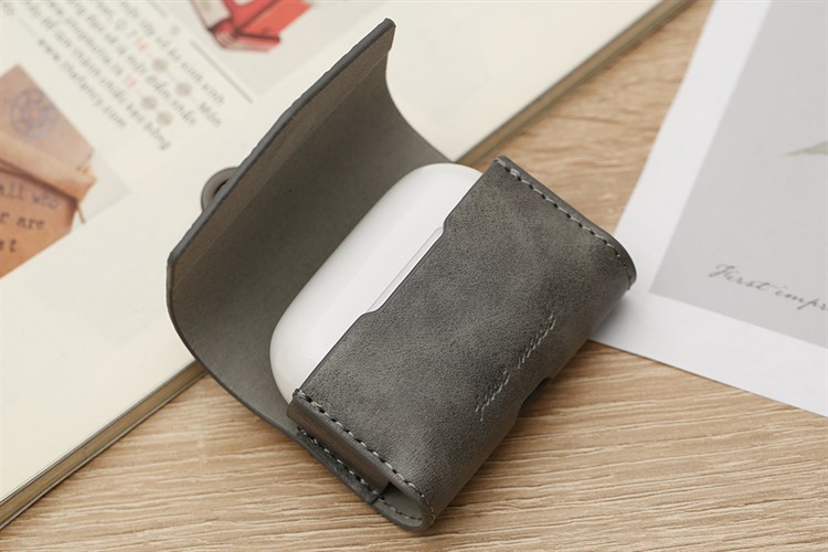 Túi đựng AirPods Pro Nhựa dẻo PU kèm móc JM PL03 Màu Xám