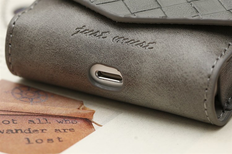 Túi đựng AirPods Pro Nhựa dẻo PU kèm móc JM PL03 Màu Xám