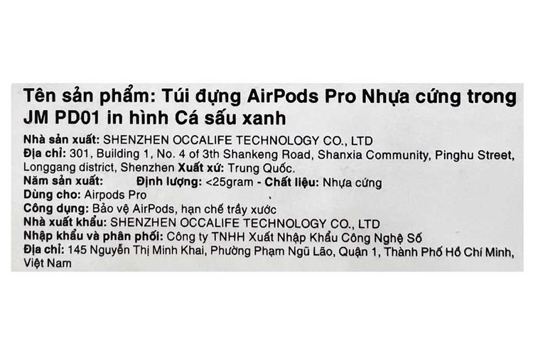 Túi đựng AirPods Pro Nhựa cứng trong JM PD01 Màu Trắng - Xanh