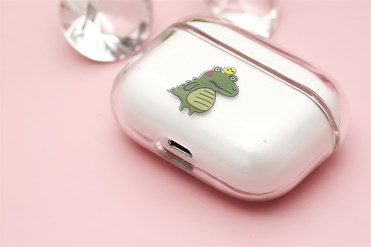 Túi đựng AirPods Pro Nhựa cứng trong JM PD01 Màu Trắng - Xanh