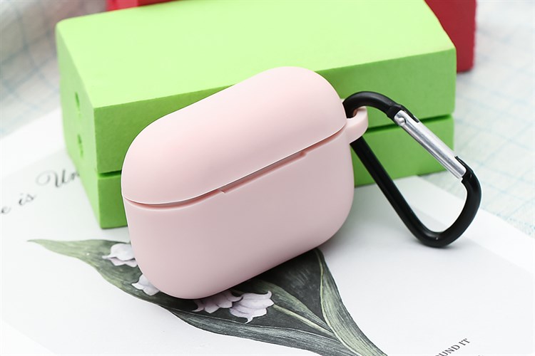 Túi đựng AirPods Pro Nhựa dẻo kèm móc JM AP02 Màu Hồng