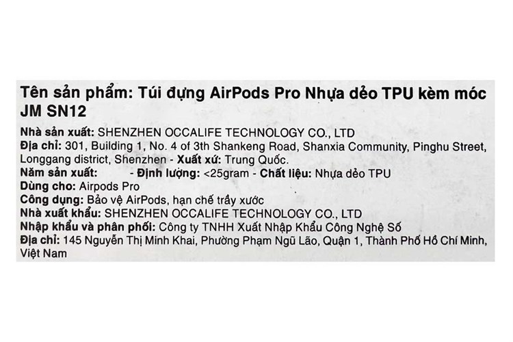 Túi đựng AirPods Pro Nhựa dẻo TPU kèm móc JM SN12 Màu Xanh lá đậm