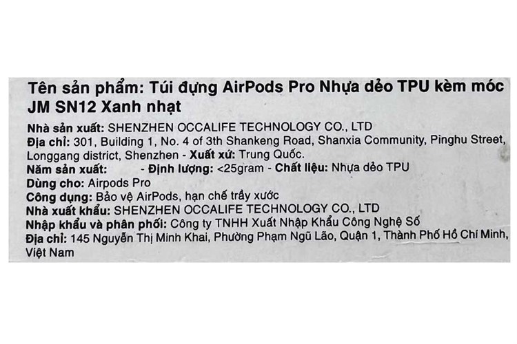 Túi đựng AirPods Pro Nhựa dẻo TPU kèm móc JM SN12 Màu Xanh mint