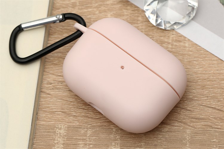 Túi đựng AirPods Pro Nhựa dẻo TPU kèm móc JM SN12 Màu Hồng