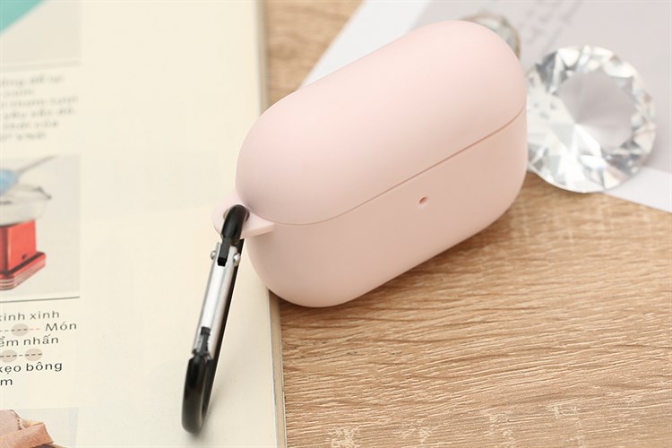 Túi đựng AirPods Pro Nhựa dẻo TPU kèm móc JM SN12 Màu Hồng