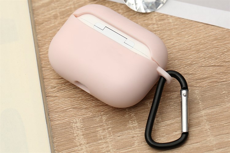 Túi đựng AirPods Pro Nhựa dẻo TPU kèm móc JM SN12 Màu Hồng