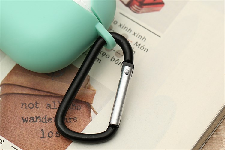 Túi đựng AirPods Pro Nhựa dẻo TPU kèm móc JM SN12 Màu Xanh ngọc