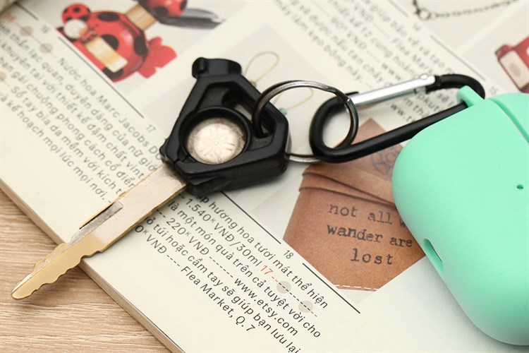 Túi đựng AirPods Pro Nhựa dẻo TPU kèm móc JM SN12 Màu Xanh ngọc