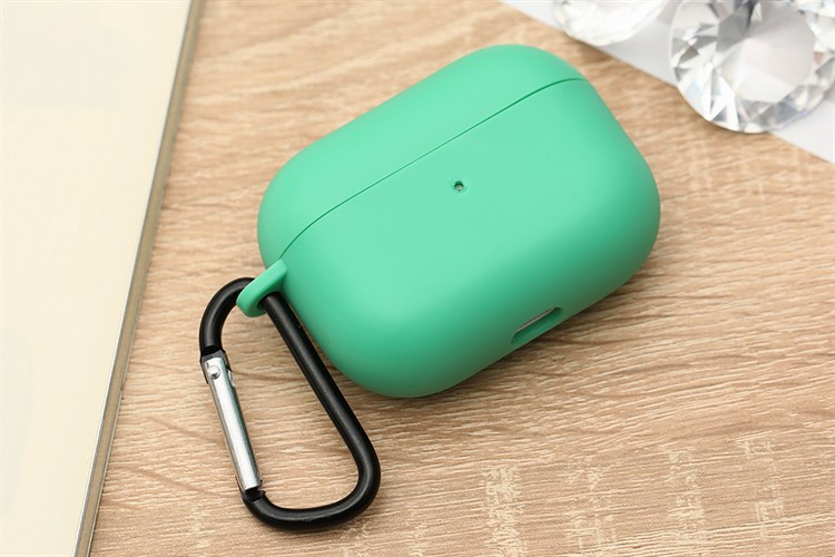 Túi đựng AirPods Pro Nhựa dẻo TPU kèm móc JM SN12 Màu Xanh lá đậm