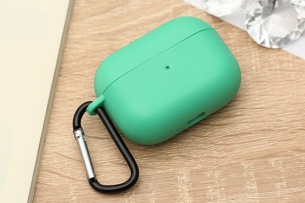 Túi đựng AirPods Pro Nhựa dẻo TPU kèm móc JM SN12 Màu Xanh lá đậm