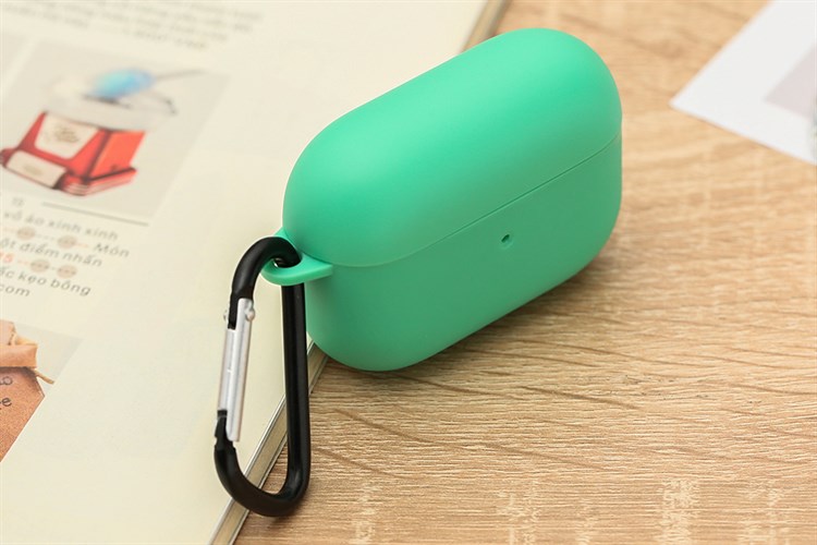 Túi đựng AirPods Pro Nhựa dẻo TPU kèm móc JM SN12 Màu Xanh lá đậm