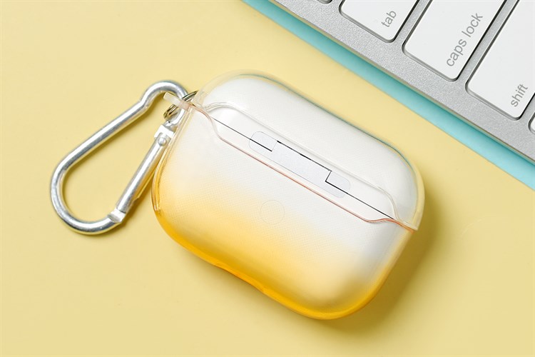 Túi đựng Airpods Pro Nhựa dẻo TPU kèm móc JM NAP18 Màu Vàng