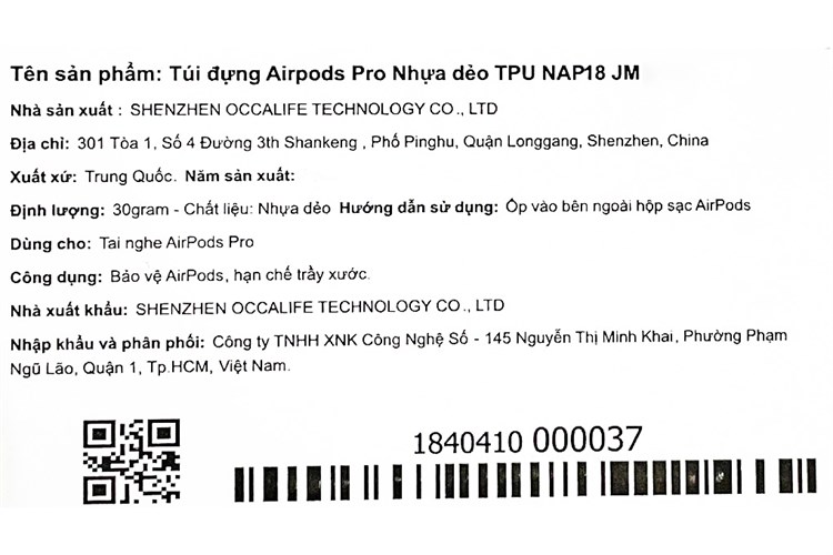 Túi đựng Airpods Pro Nhựa dẻo TPU kèm móc JM NAP18 Màu Hồng