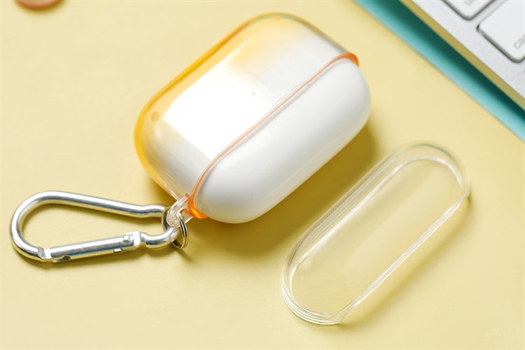 Túi đựng Airpods Pro Nhựa dẻo TPU kèm móc JM NAP18 Màu Vàng