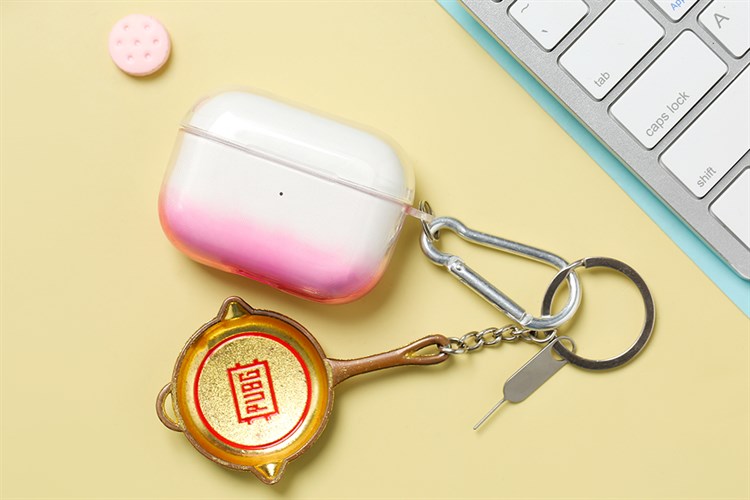 Túi đựng Airpods Pro Nhựa dẻo TPU kèm móc JM NAP18 Màu Hồng