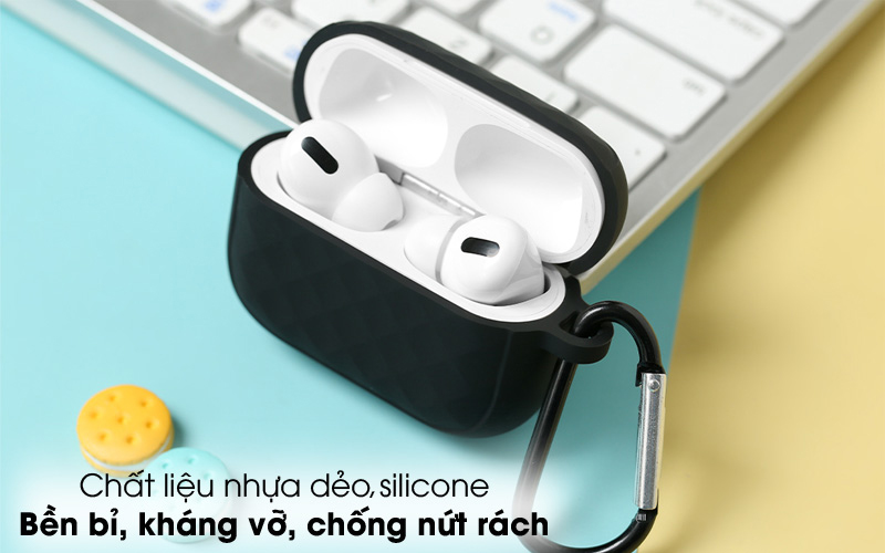 Bền bỉ, kháng vỡ - Túi đựng Airpods Pro Nhựa dẻo Silicone NAP07