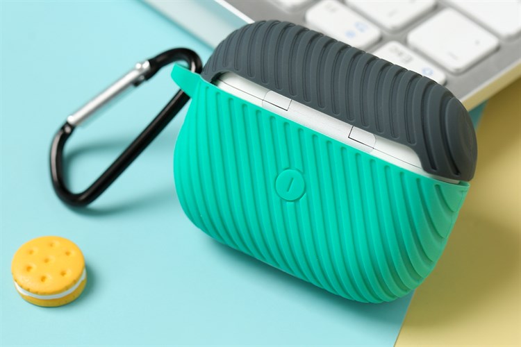 Túi đựng Airpods Pro Silicone kèm móc JM NAP31 Màu Xanh đen