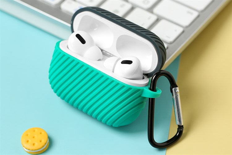 Túi đựng Airpods Pro Silicone kèm móc JM NAP31 Màu Xanh đen