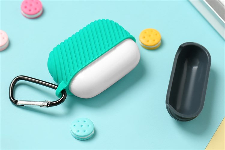 Túi đựng Airpods Pro Silicone kèm móc JM NAP31 Màu Xanh đen