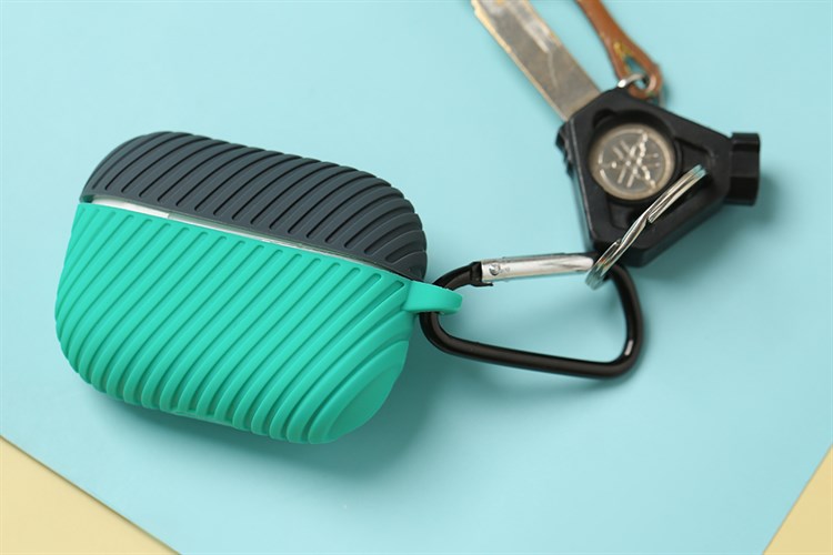 Túi đựng Airpods Pro Silicone kèm móc JM NAP31 Màu Xanh đen