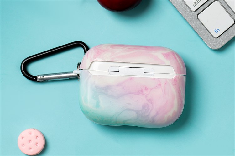 Túi đựng Airpods Pro Nhựa dẻo TPU IMD kèm móc JM NAP51 Màu Hồng