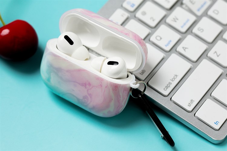 Túi đựng Airpods Pro Nhựa dẻo TPU IMD kèm móc JM NAP51 Màu Hồng