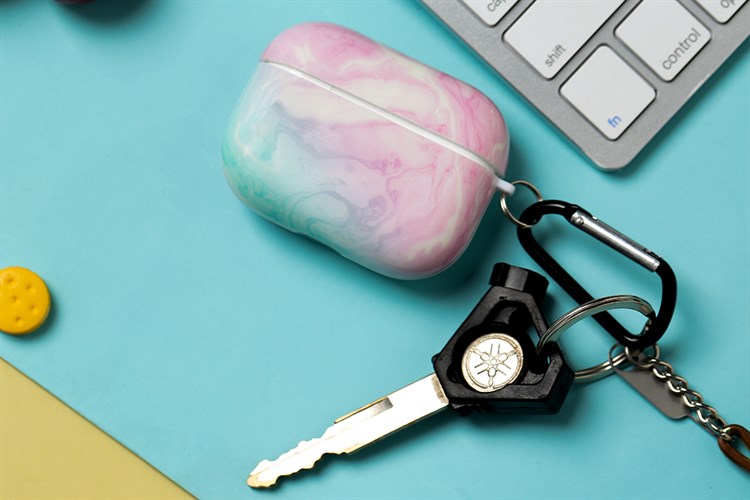 Túi đựng Airpods Pro Nhựa dẻo TPU IMD kèm móc JM NAP51 Màu Hồng