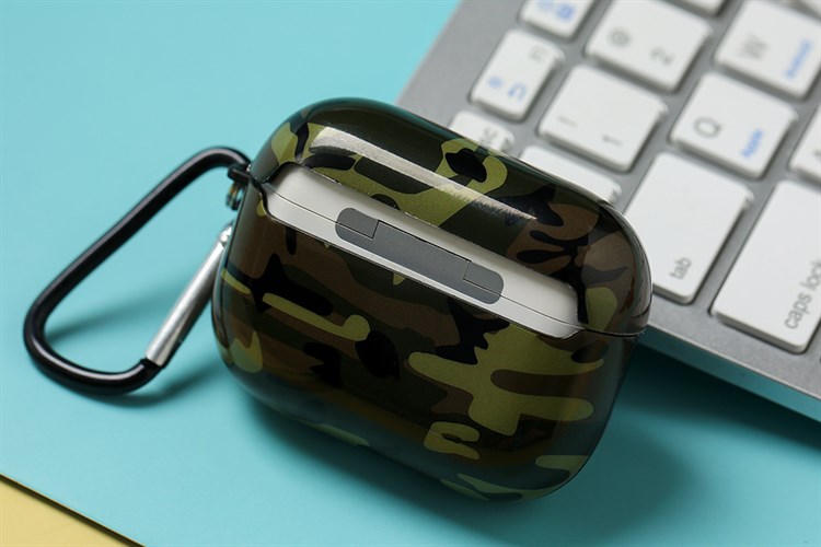 Túi đựng Airpods Pro Nhựa dẻo TPU IMD kèm móc JM NAP51 Màu Xanh bộ đội