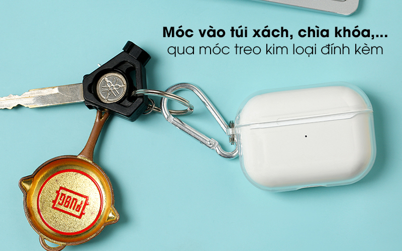 Túi đựng Airpods Pro Nhựa dẻo Transparent TPU JM - Móc treo gắn nó vào chìa khóa, balo hoặc túi xách Túi đựng Airpods Pro Nhựa dẻo Transparent TPU JM - Móc treo gắn nó vào chìa khóa, balo hoặc túi xách