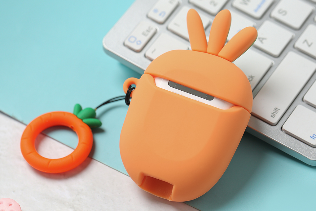 Túi đựng Airpods 1 & 2 Nhựa dẻo Carton JM Màu Cam
