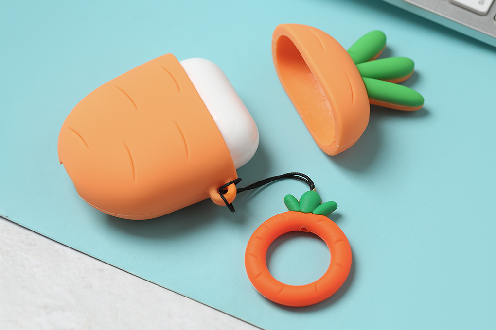 Túi đựng Airpods 1 & 2 Nhựa dẻo Carton JM Màu Cam