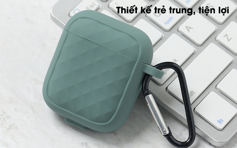 Túi đựng Airpods 1 & 2 Nhựa dẻo Silicone NAP07 JM Lục Lam - Thiết kế