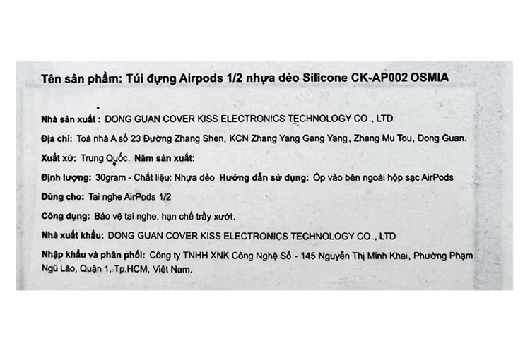 Túi đựng Airpods 1 & 2 Nhựa dẻo OSMIA CK-AP002 Màu Xanh dương nhạt