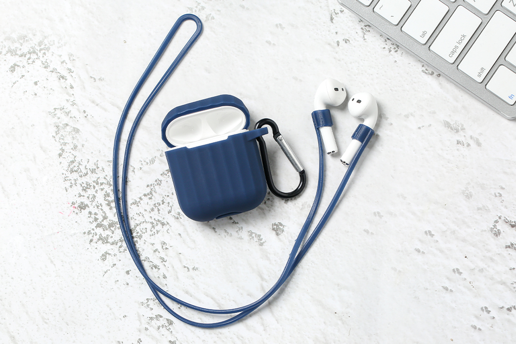 Túi đựng Airpods 1 & 2 nhựa dẻo TPU OSMIA CK-F048 Màu Xanh Navy