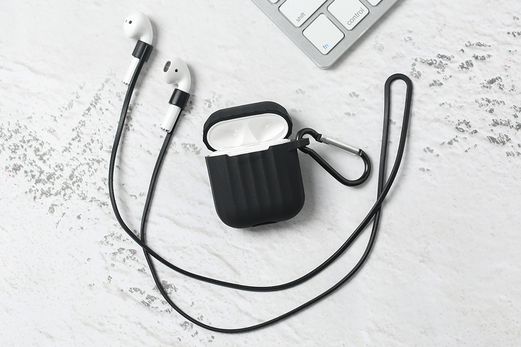 Túi đựng Airpods 1 & 2 nhựa dẻo TPU OSMIA CK-F048 Màu Đen
