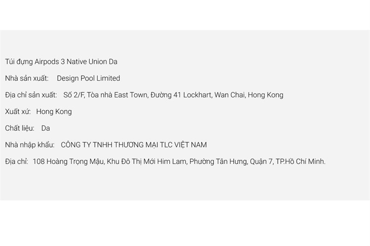 Túi đựng Airpods 3 Native Union Da Màu Đen