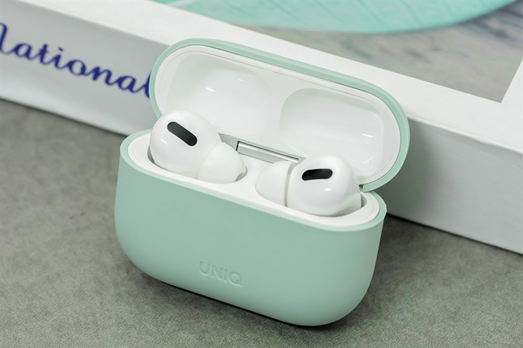 Túi đựng AirPods Pro UniQ Silicone Lino Hybrid Xanh mint Màu Xanh mint