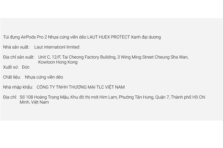 Túi đựng AirPods Pro 2 Nhựa cứng viền dẻo LAUT HUEX PROTECT Xanh đại dương Màu Xanh dương nhạt