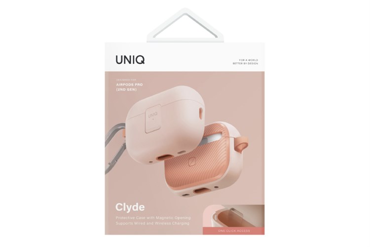 Túi đựng AirPods Pro 2 nhựa PC TPU UniQ Clyde Lock Case Màu Hồng