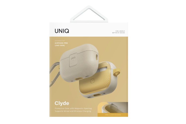 Túi đựng AirPods Pro 2 nhựa PC TPU UniQ Clyde Lock Case Màu vàng